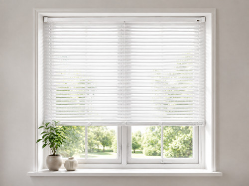 White pvc venetian blind 25mm - venetian,